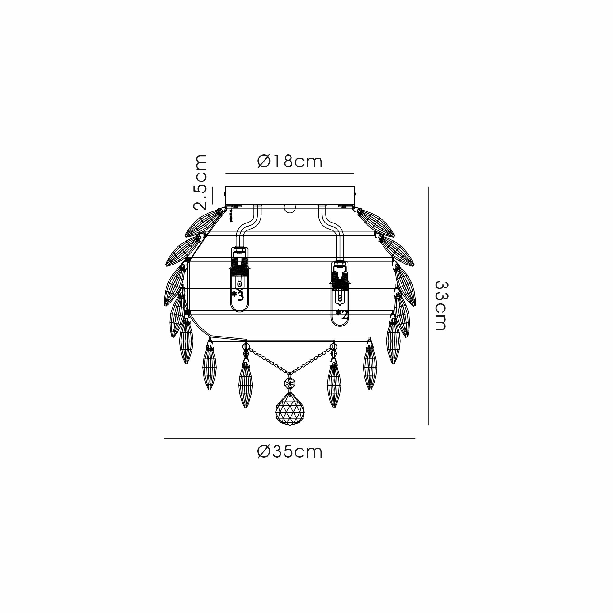 IL32893  Coniston IP Ceiling 5 Light IP44